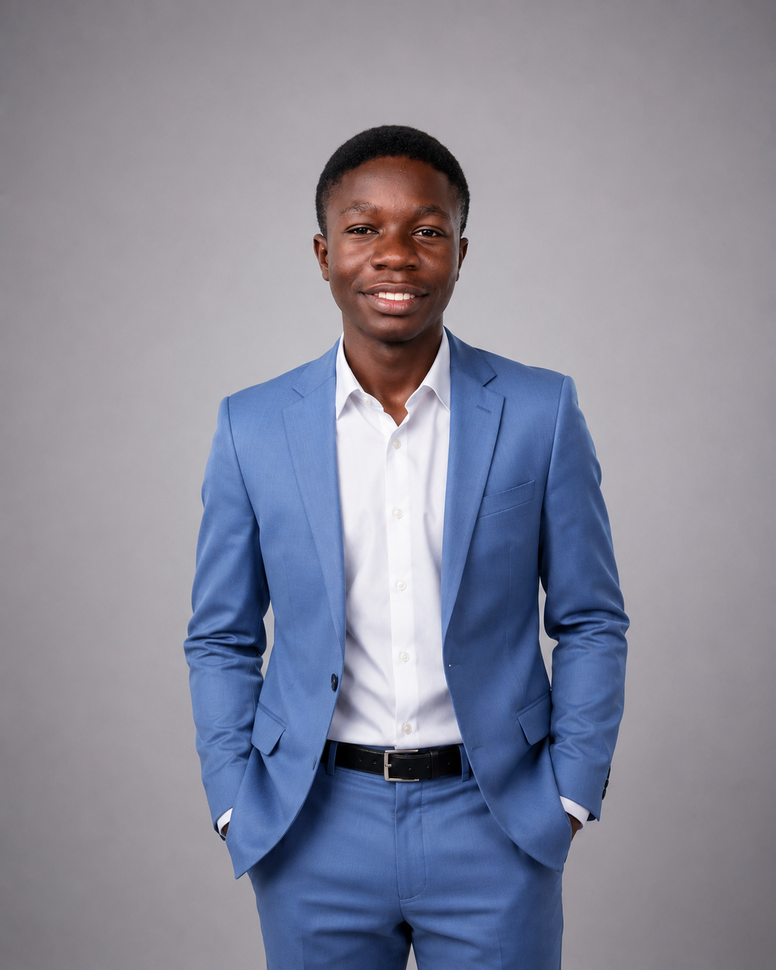 Career consultant at Malish Careers in a blue suit